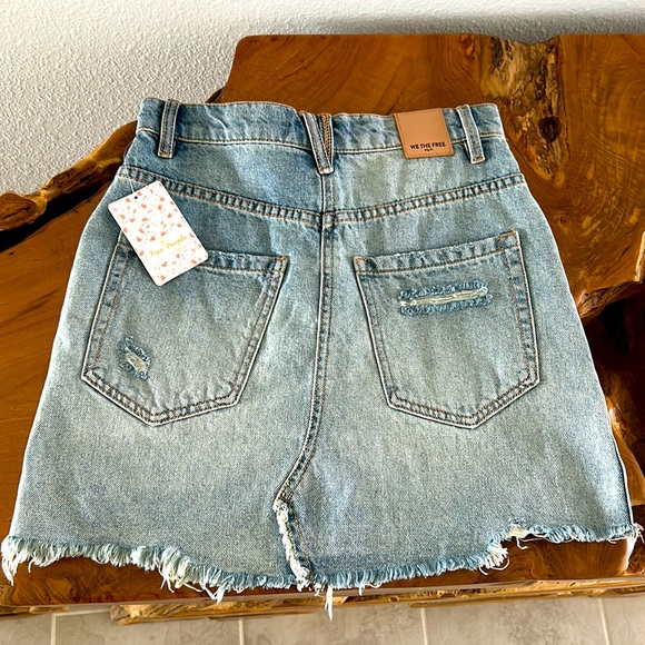 *HOST PICK* NWT We the Free - Free People Mile High Blue Cutoff Skirt - Picture 5 of 8